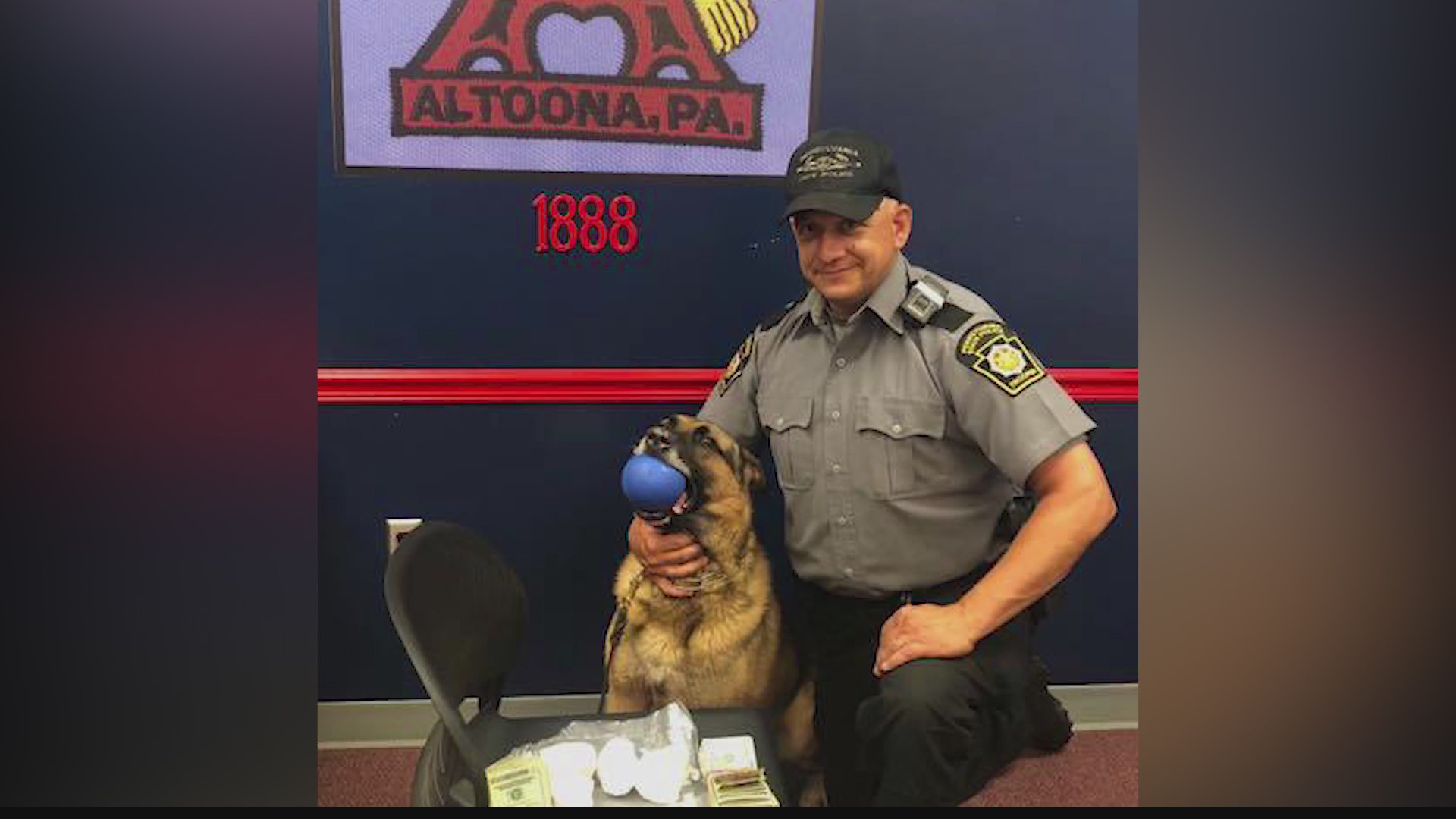 K-9 Tom and his handler, Trooper Aaron Tiracorda